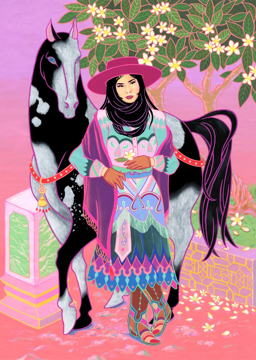 Cowgirl cantonese in attesa sotto il Plumeria, 2020 da Kam Tsz