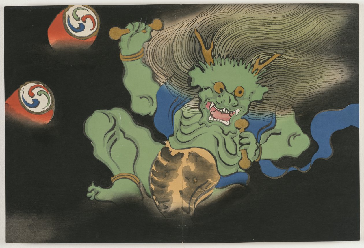 Fiori di Cento Mondi (Momoyogusa): Dio del Tuono (Raijin) (Kaminari) da Kamisaka Sekka