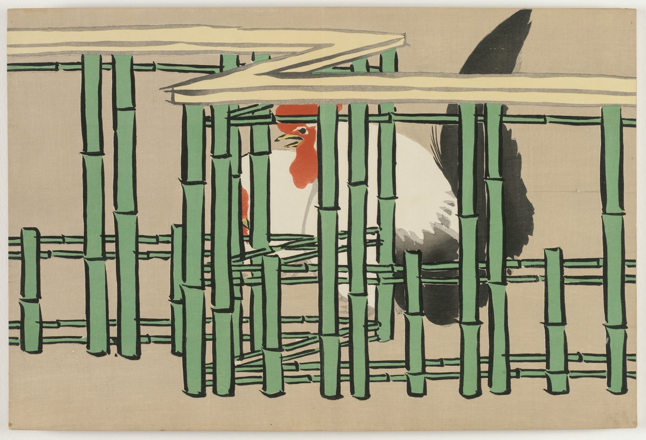 Fiori di cento mondi (Momoyogusa): Gallo (Chabo) da Kamisaka Sekka
