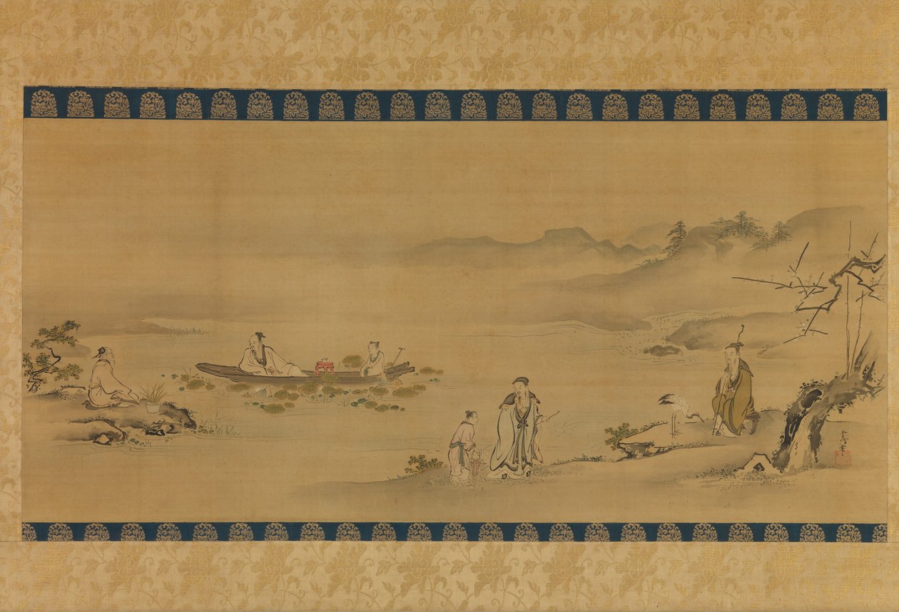 Quattro ammiratori, fine XVII - inizio XVIII secolo da Kanô Yôboku Tsunenobu