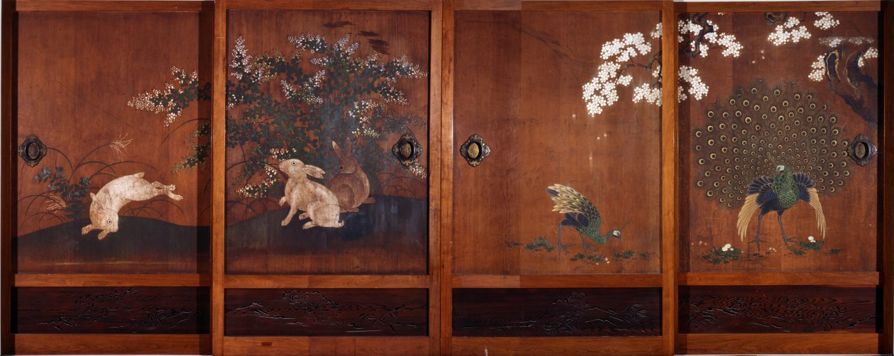 Dipinti su porte di legno scorrevoli, c.1700 da Kano Tsunenobu