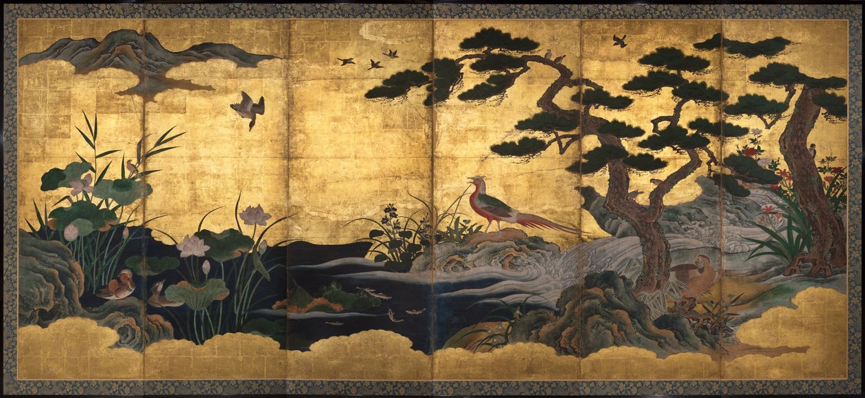 Uccelli e fiori, fine XVI secolo da Kano Shoei (attr.to)