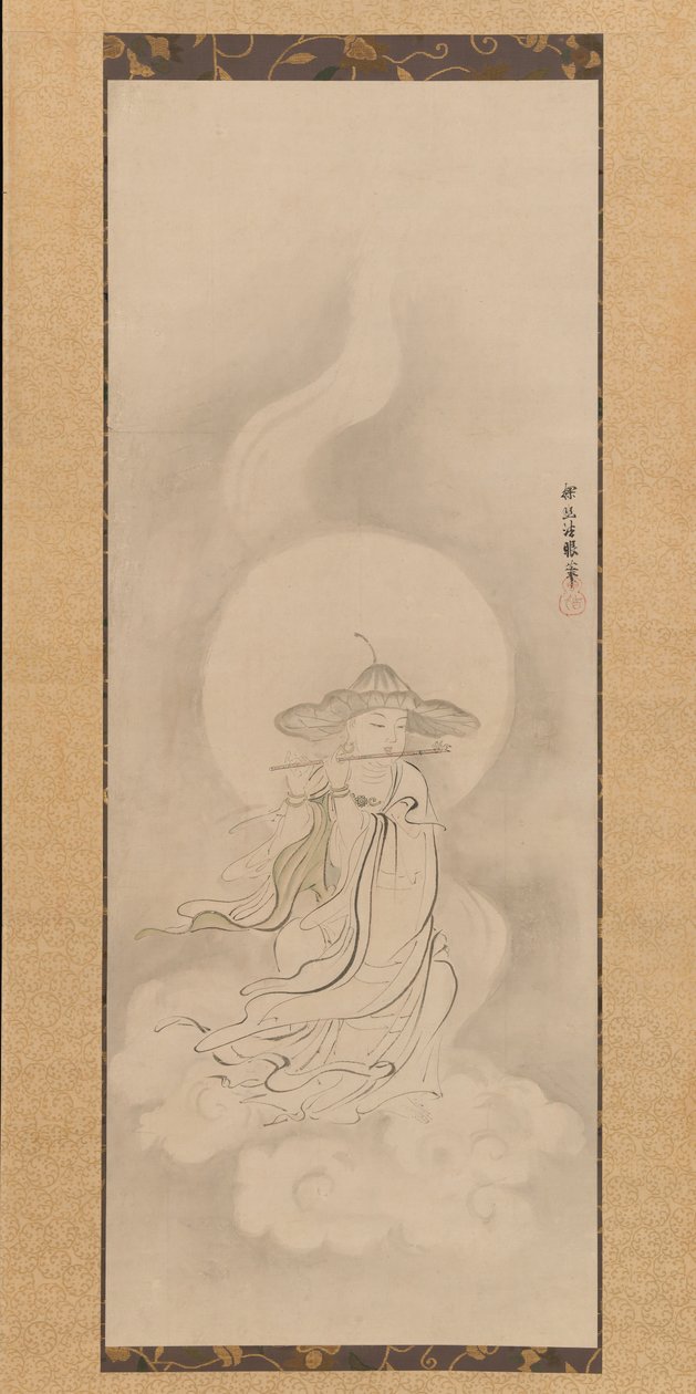 Jizo Bosatsu che suona un flauto, metà del XVII secolo da Kanō Tan’yū
