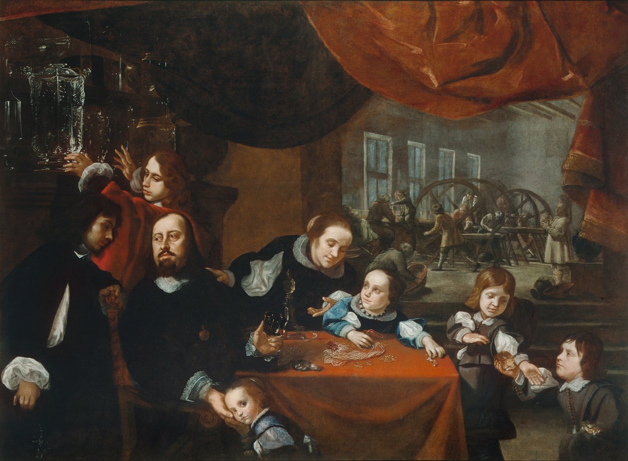 La famiglia del tagliatore di pietre preziose Dionysius Miseroni da Karel Škréta