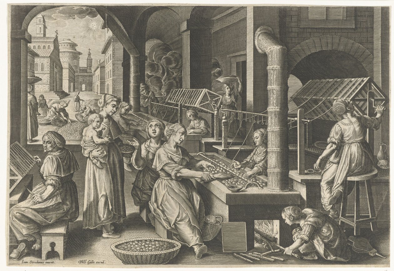 Filatura della seta da Karel van Mallery