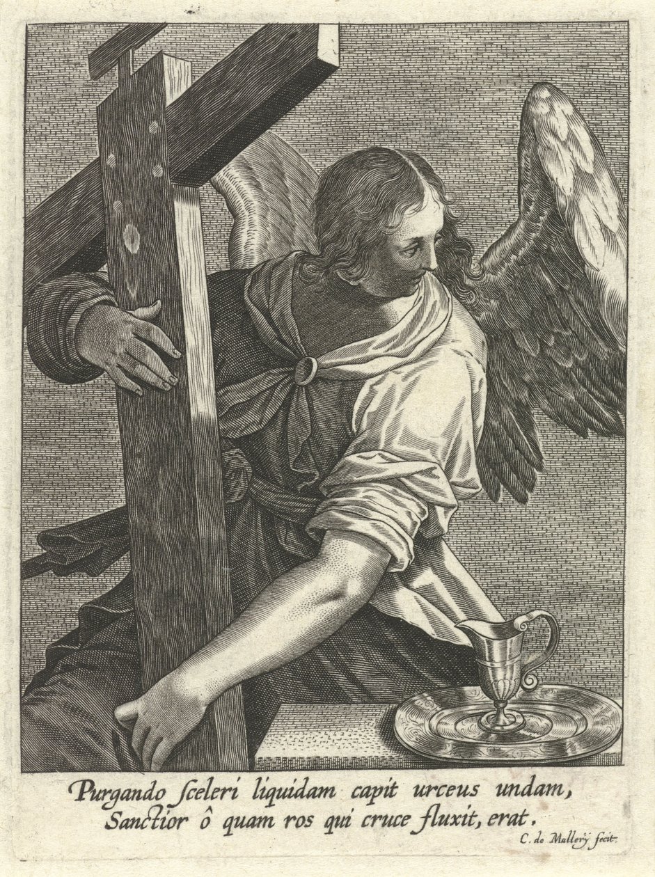 Angelo con croce e bacile da Karel van Mallery