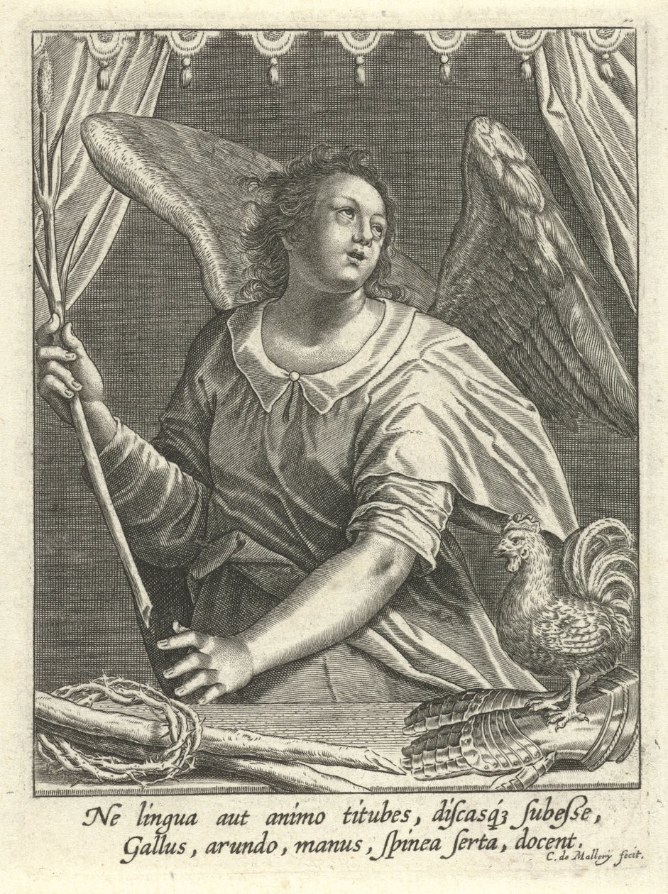 Gallo, corona di spine e canna da Karel van Mallery
