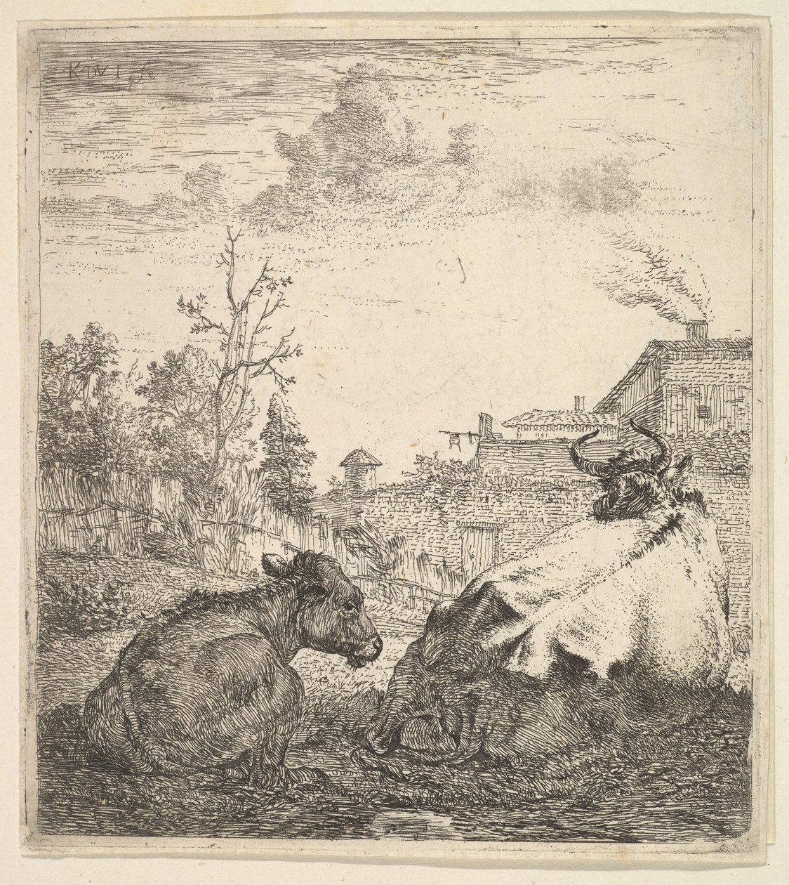 La mucca e il vitello da Karel Du Jardin