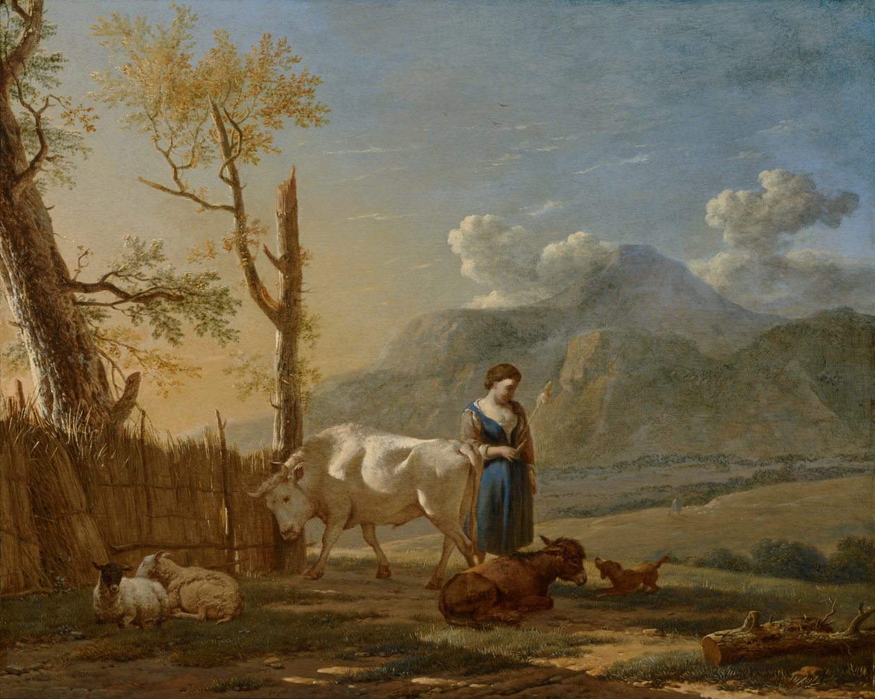 Paesaggio con una pastorella da Karel Dujardin