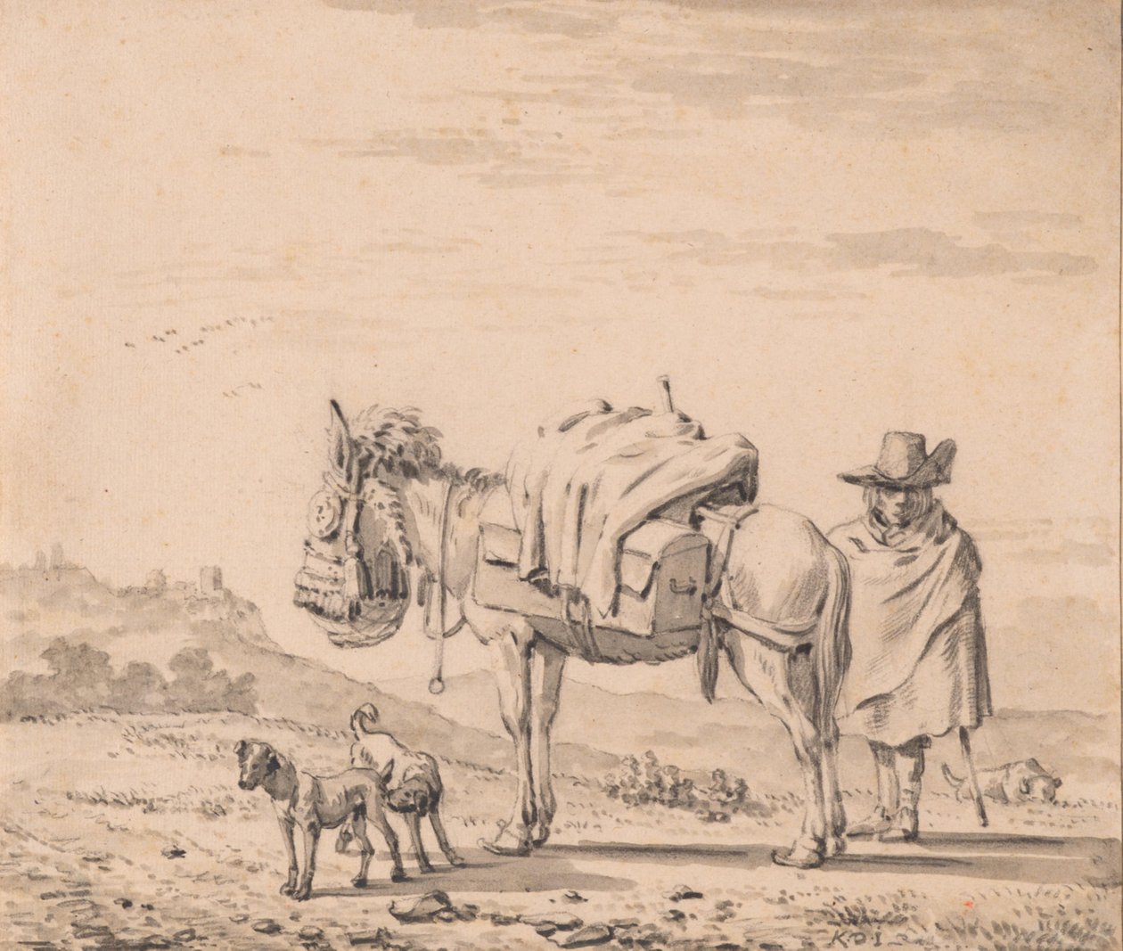 Uomo con un mulo da Karel Dujardin