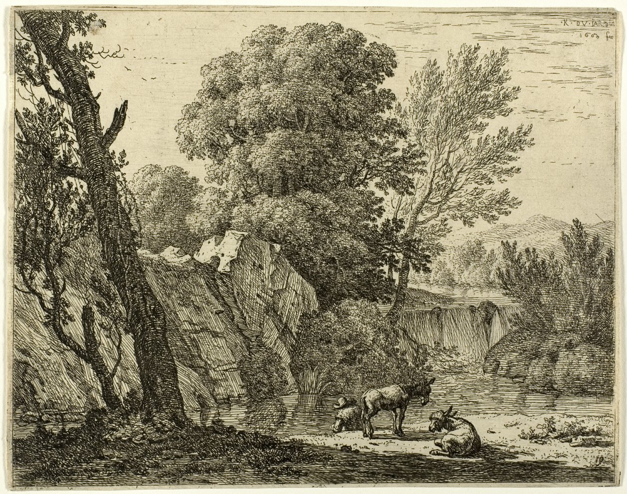 Il facchino con due asini da Karel Dujardin