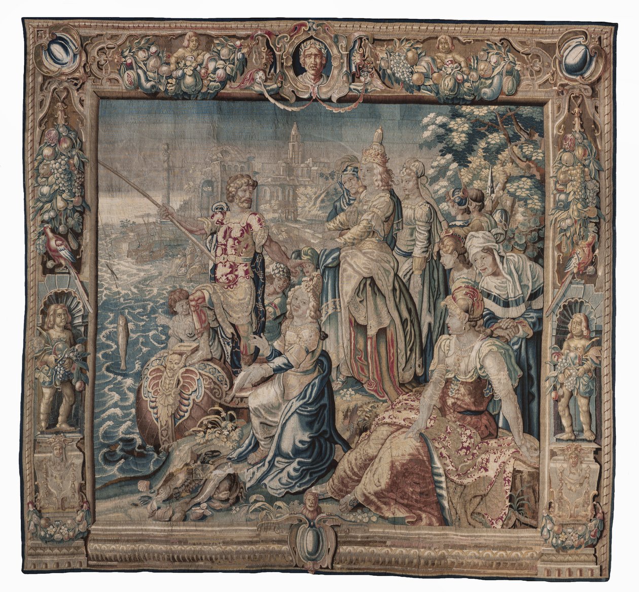 Antonio e Cleopatra (Antonio cattura un pesce salato); arazzo, data sconosciuta da Karel van II Mander