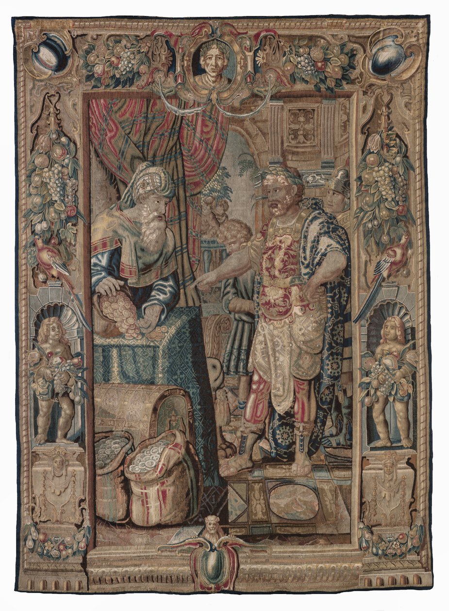 Antonio e Cleopatra (Antonio conquista Pelusio); arazzo, data sconosciuta da Karel van II Mander