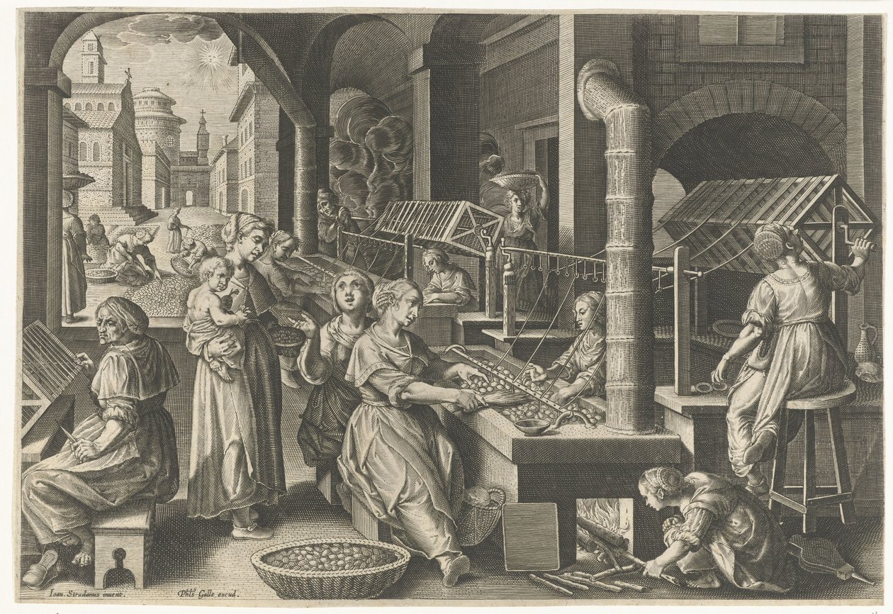 Filatura della seta da Karel van Mallery