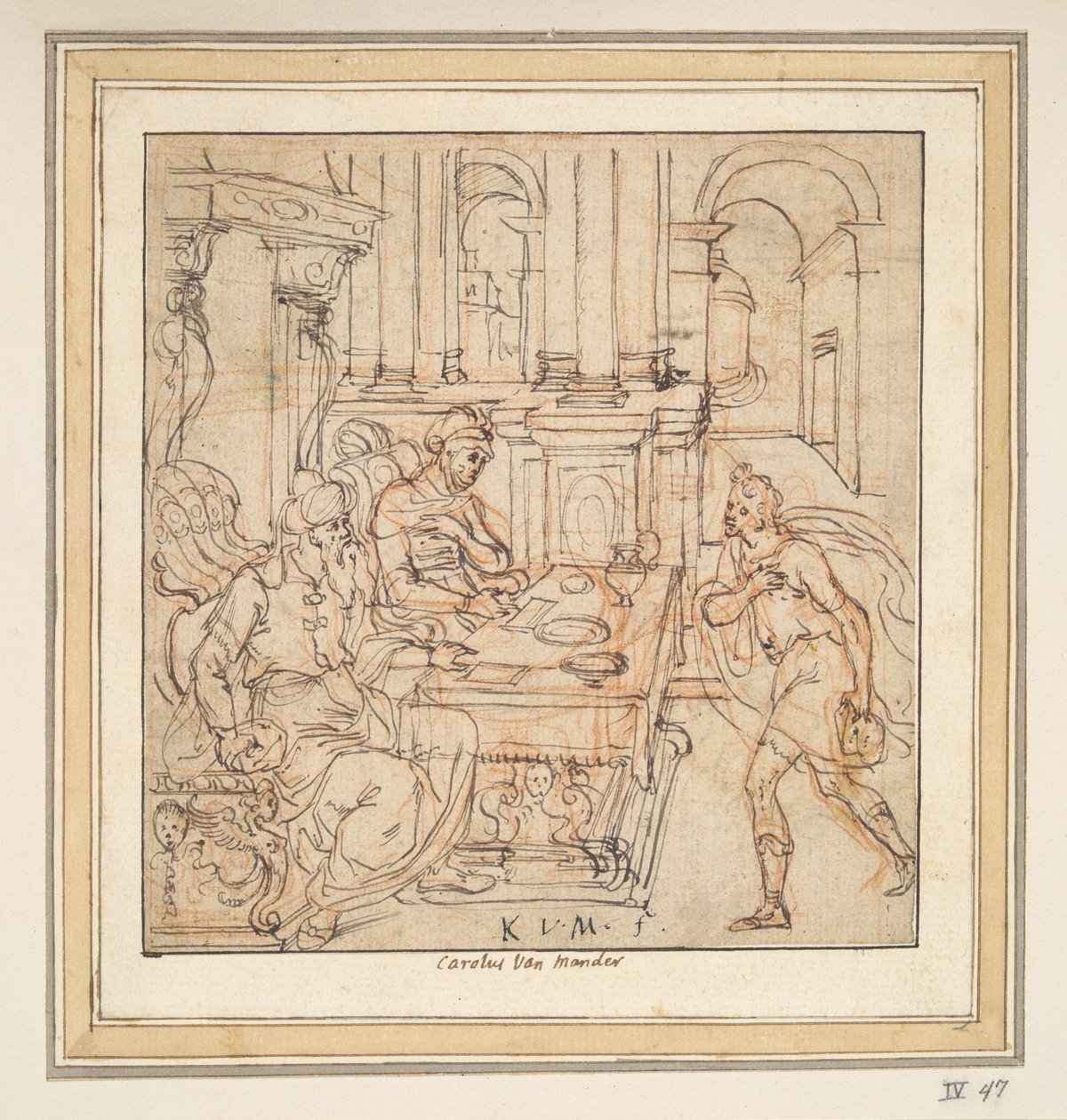Il figliol prodigo che lascia i suoi genitori da Karel van Mander I