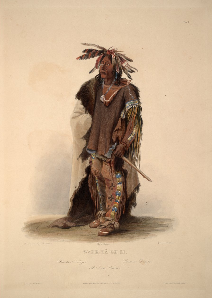 Un guerriero Sioux da Karl Bodmer