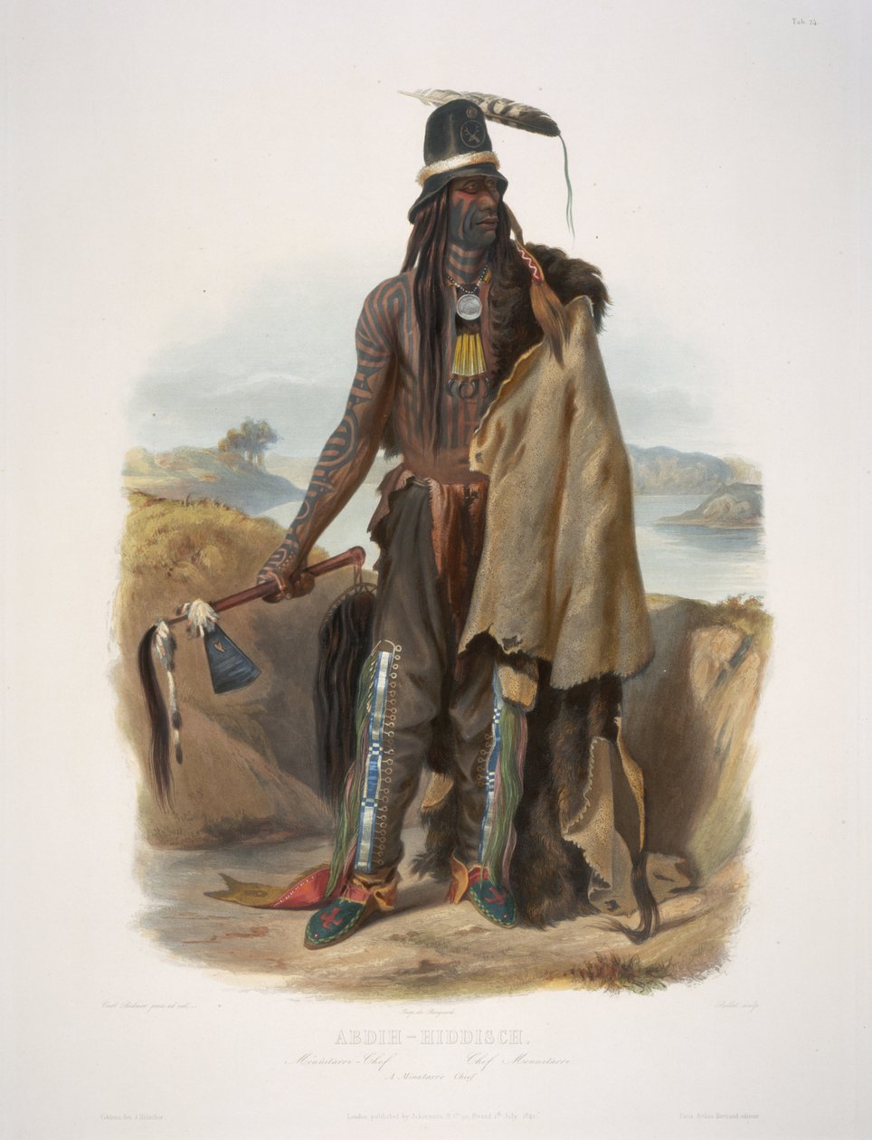 Abdih-Hiddisch. Un capo Minatarre da Karl Bodmer