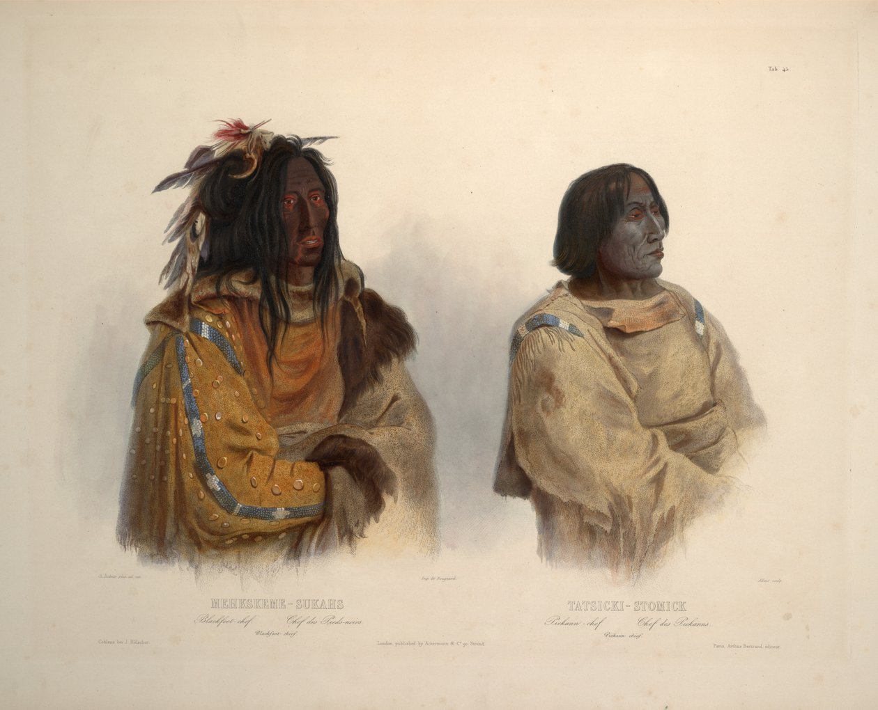 Capo Piede Nero e capo Peikann da Karl Bodmer