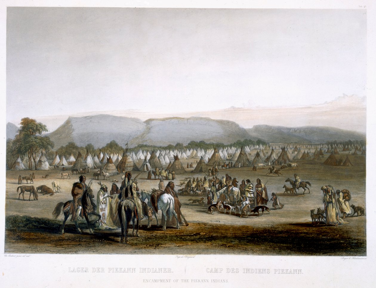 Accampamento degli indiani Piekann, tavola 43 dal Volume 2 di 