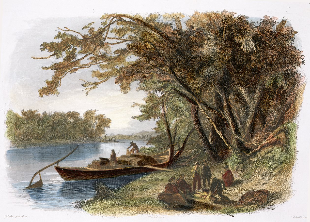 Accampamento dei viaggiatori sul Missouri, tavola 23 dal Volume 1 di 