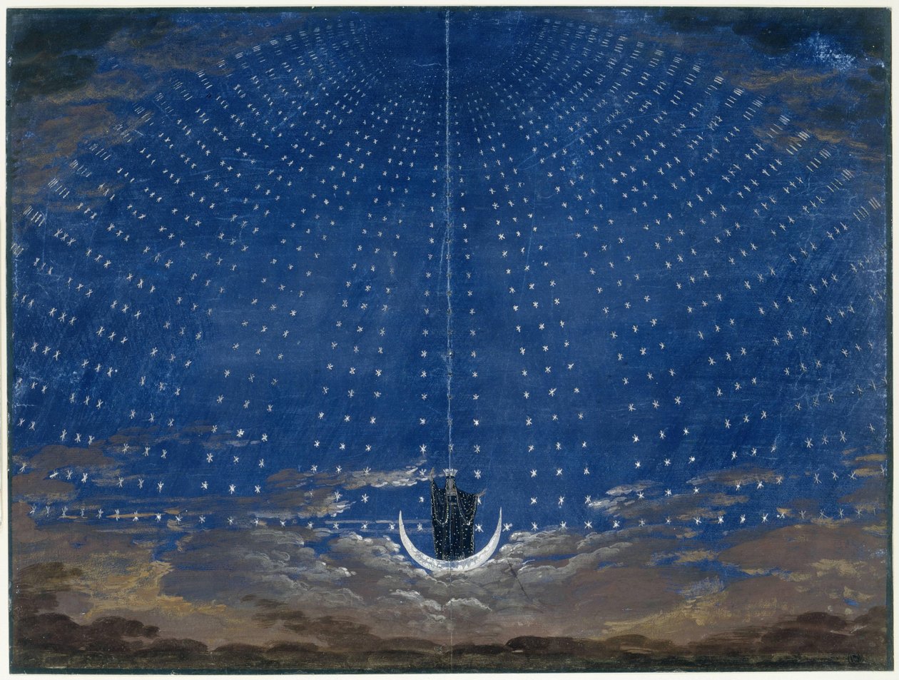 Scenografia per la Regina della Notte (nel Flauto Magico di Mozart) da Karl Friedrich Schinkel