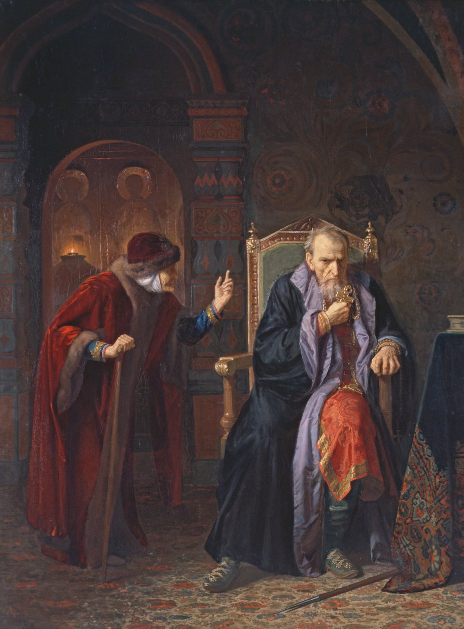 Zar Ivan IV (1530-84) il Terribile e la sua Balia, 1886 da Karl Gottlieb Wenig