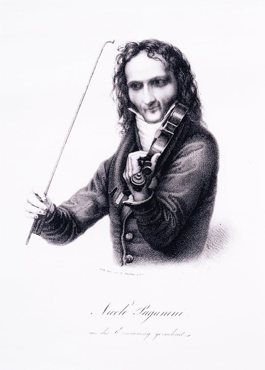 Ritratto di Niccolò Paganini, violinista italiano da Karl Joseph Begas