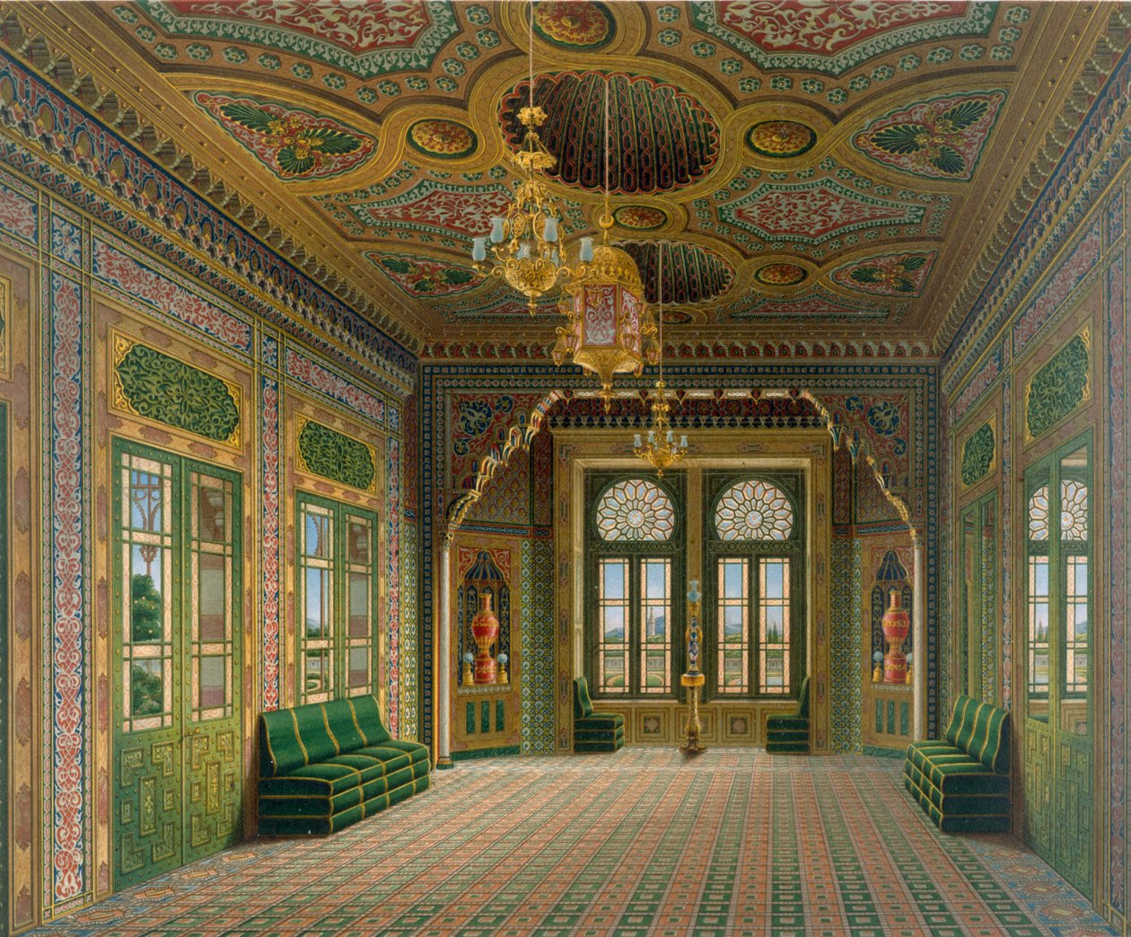 Progetto per una sala di ricevimento con vasi cinesi, 1837 da Karl Ludwig Wilhelm Zanth