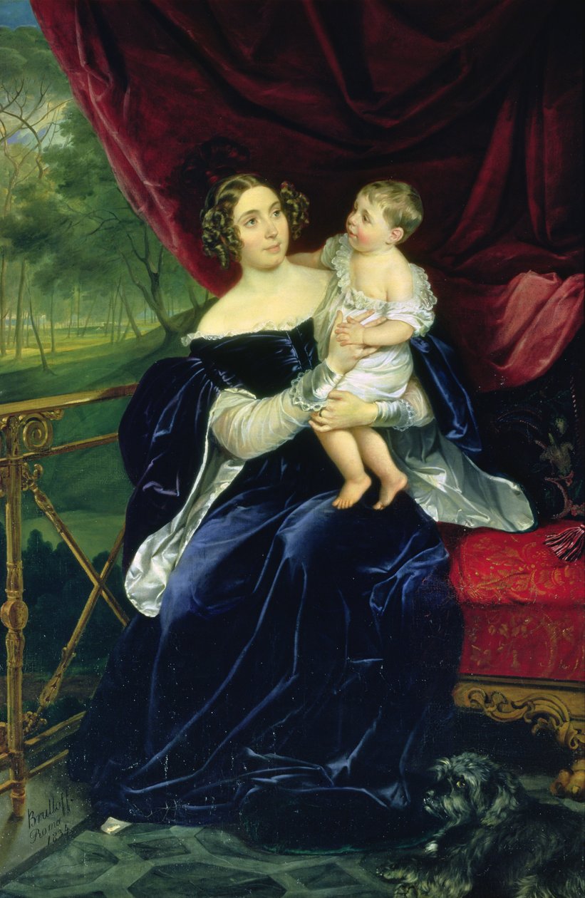 Contessa Olga Ivanovna Orlov-Davydov con sua figlia da Karl Pavlovich Bryullov