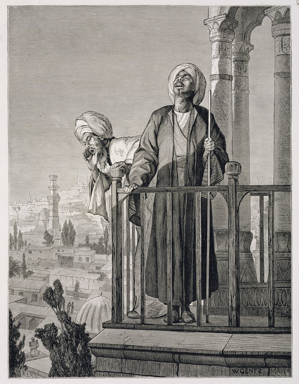 La chiamata alla preghiera del muezzin, XIX secolo da Karl Wilhelm Gentz
