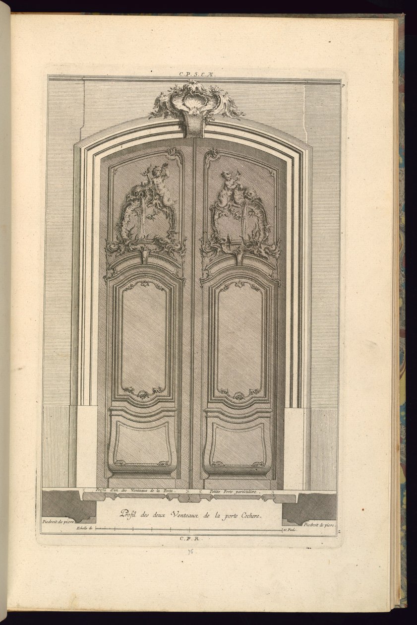 Elevazione e pianta di un portale da Karl Albert von Lespilliez