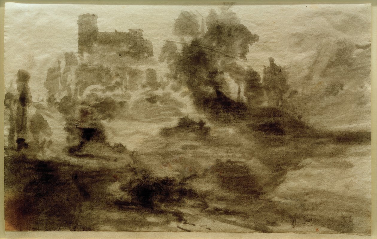 Paesaggio con castello (o chiesa) da Carl Blechen