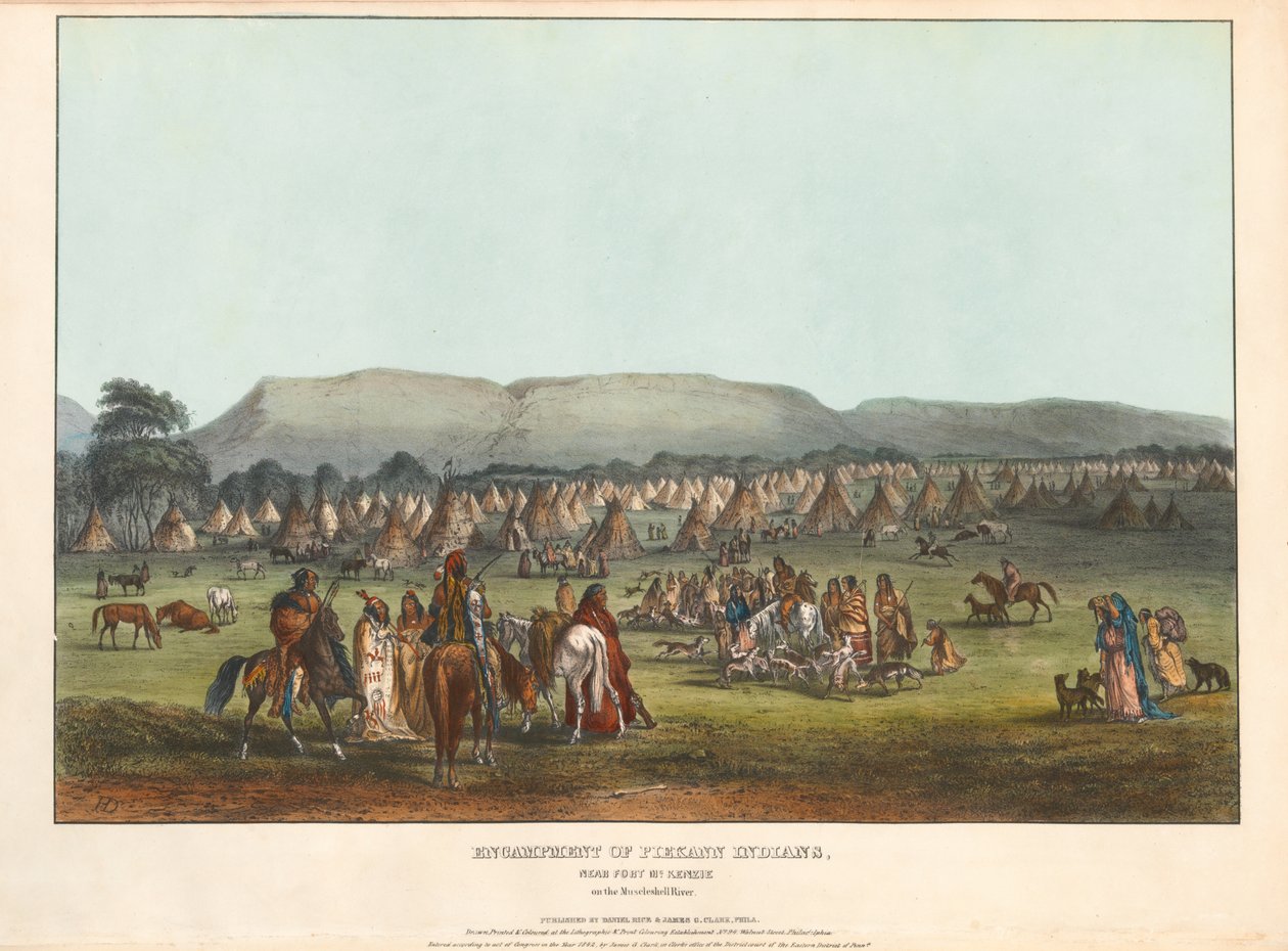 Accampamento di indiani Piegan da Karl Bodmer