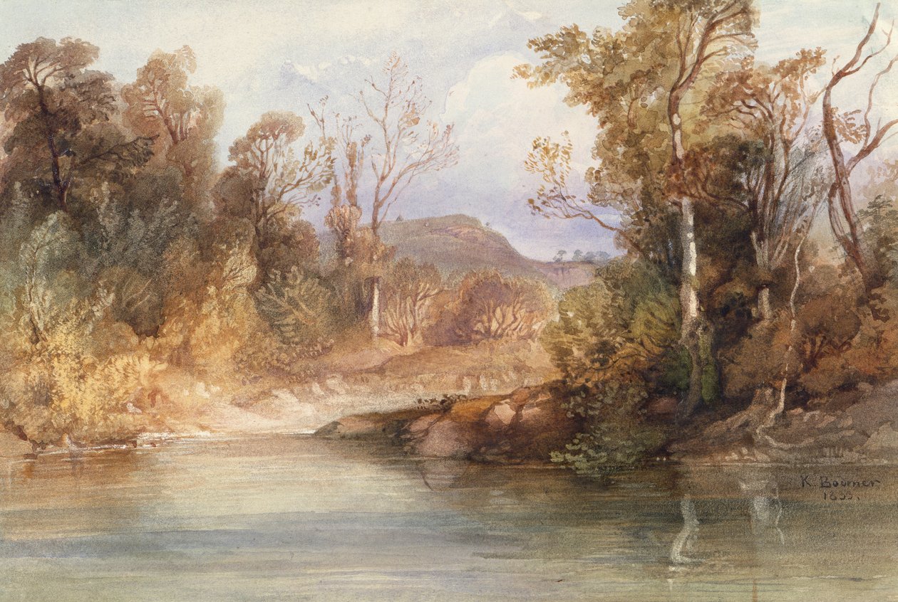Vista sul Missouri, Tomba di Blackbird da Karl Bodmer