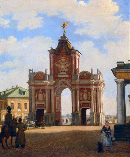 La Porta Rossa a Mosca, 1844 da Karl Fridrikh Petrovich Bodri