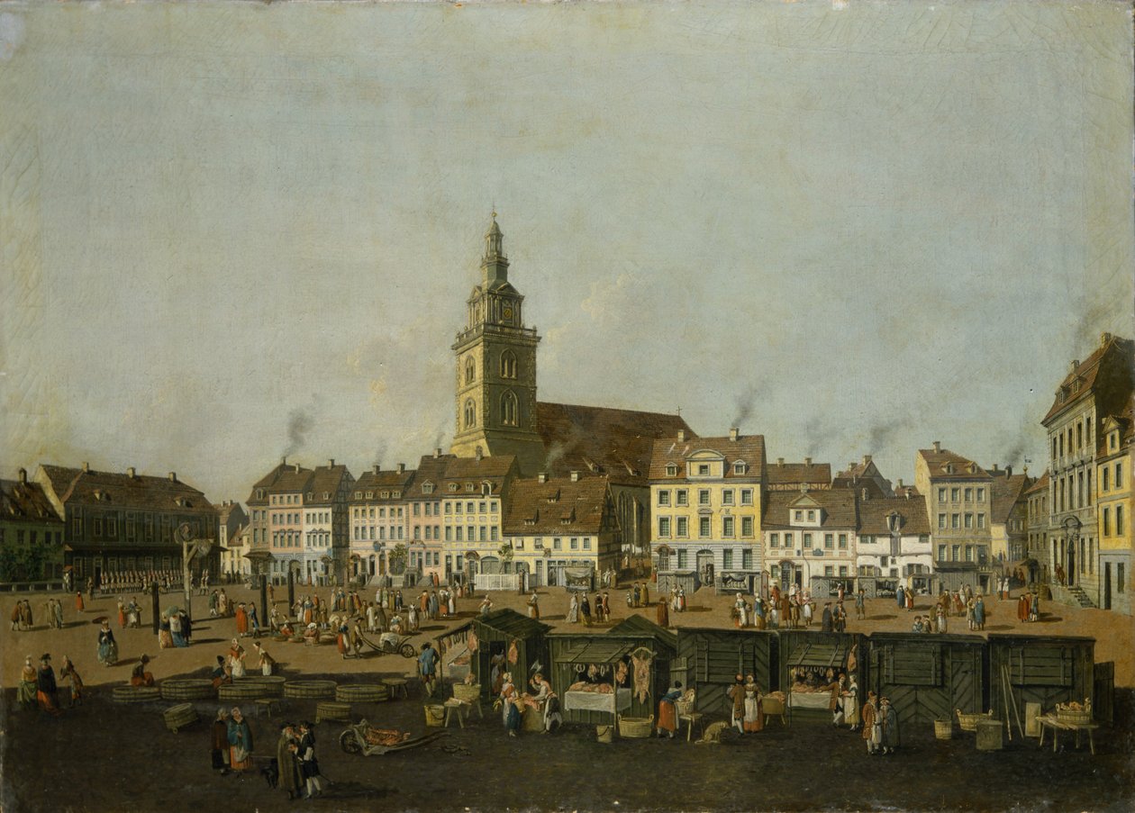 Veduta del Neue Markt con la Chiesa di Santa Maria, Berlino, c.1770 da Karl Friedrich Fechhelm