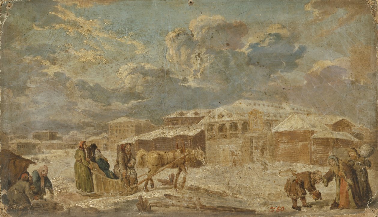 Piazza della città in inverno, seconda metà del XVIII sec. da Karl Friedrich Knappe