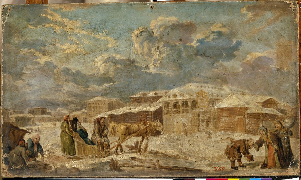 Piazza della città in inverno (San Pietroburgo) da Karl Friedrich Knappe