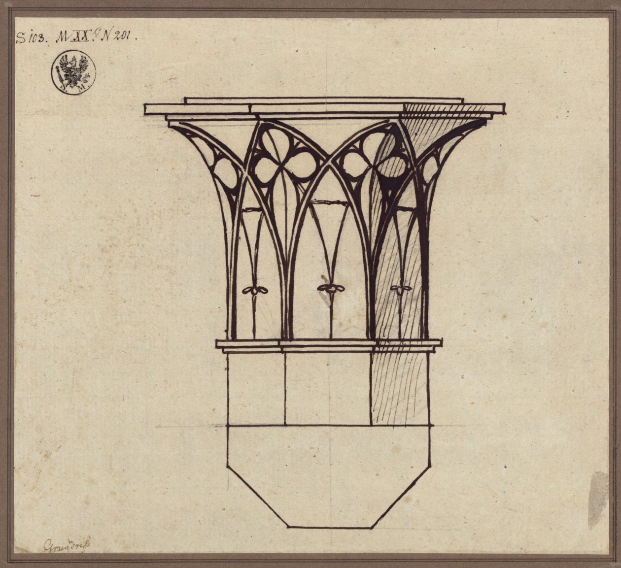 Capitello di colonna ottagonale da Karl Friedrich Schinkel