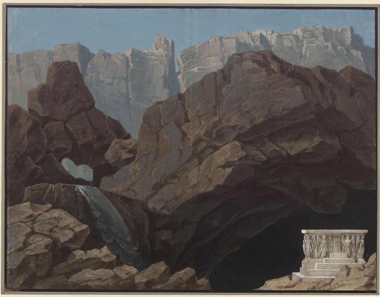 Alceste. Opera di Christoph Willibald Gluck. Progetto per la 4a scenografia. Ingresso agli inferi da Karl Friedrich Schinkel