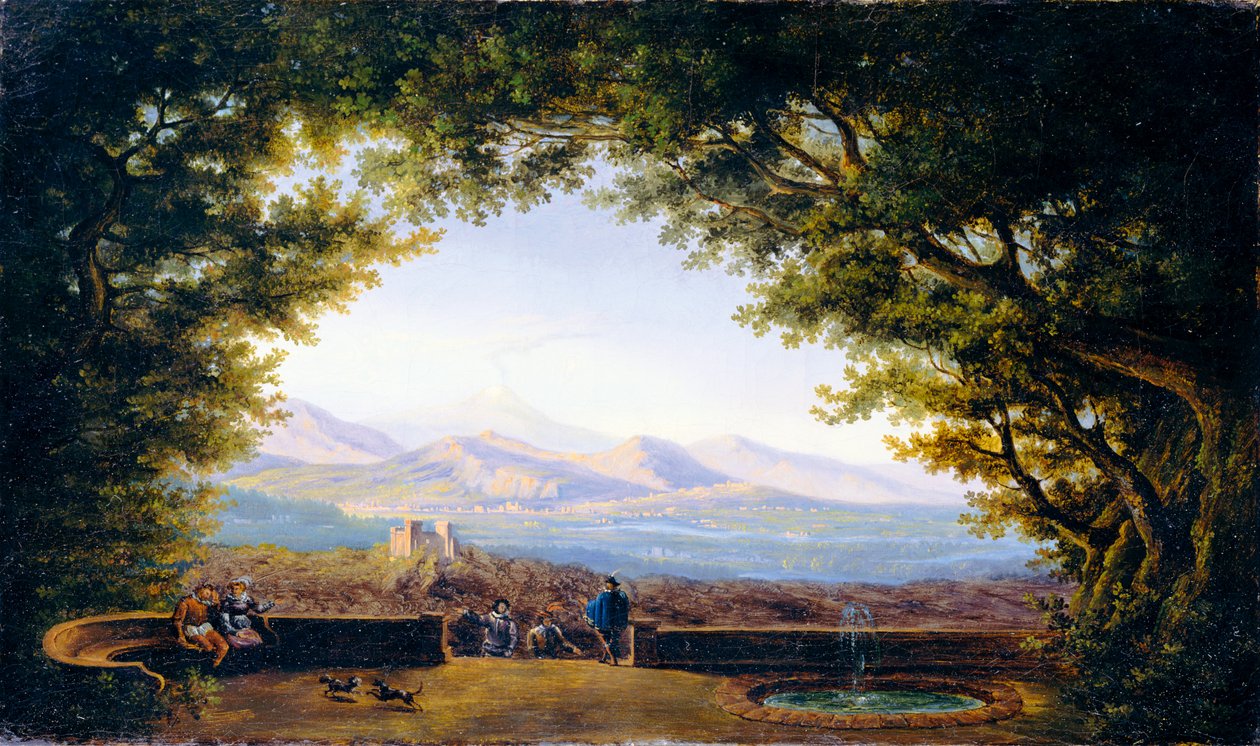 Balcone con ampia vista panoramica (copia da un’opera di Karl Friedrich Schinkel) da Karl Friedrich Schinkel