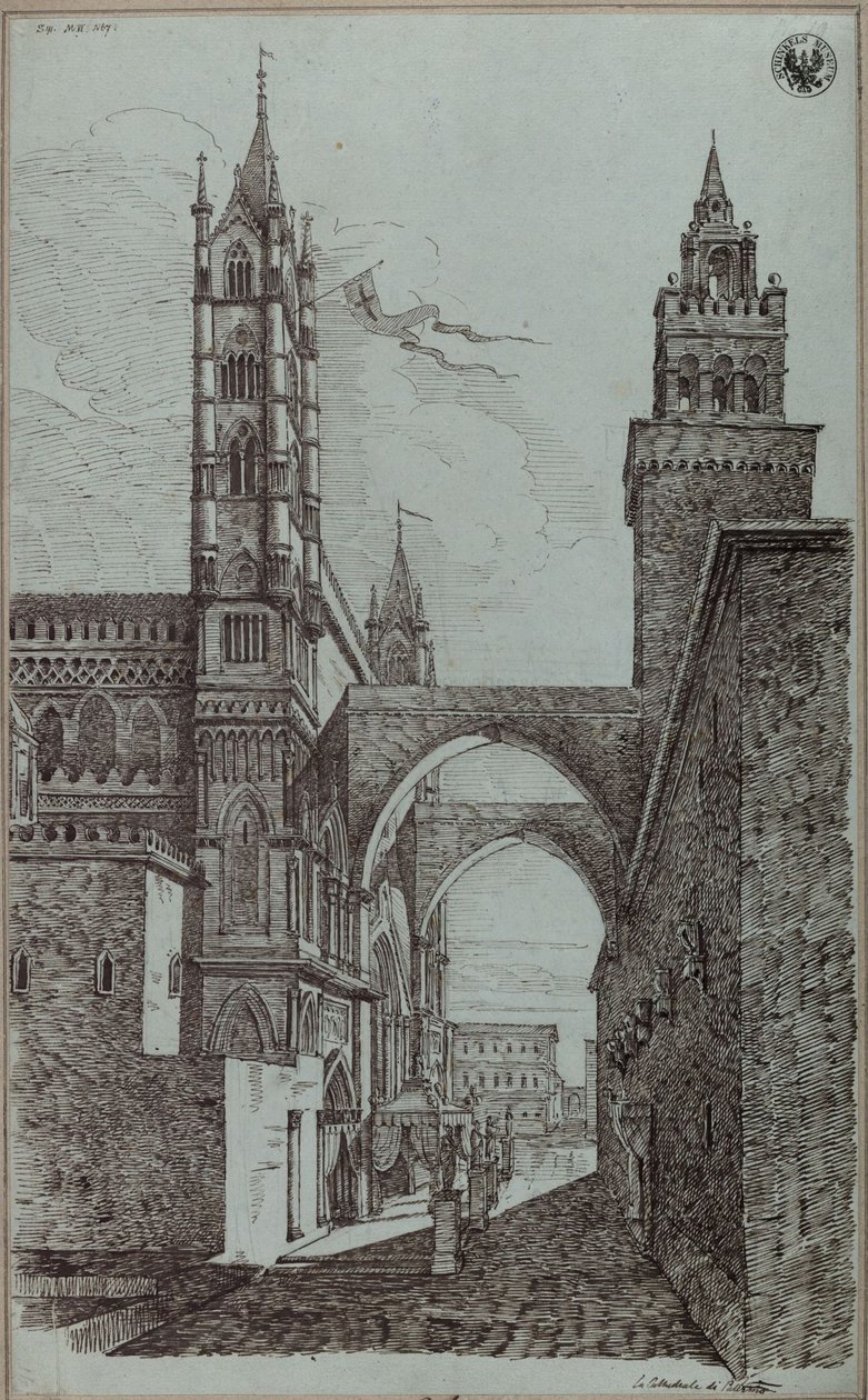«Veduta della cattedrale di Palermo» da Karl Friedrich Schinkel
