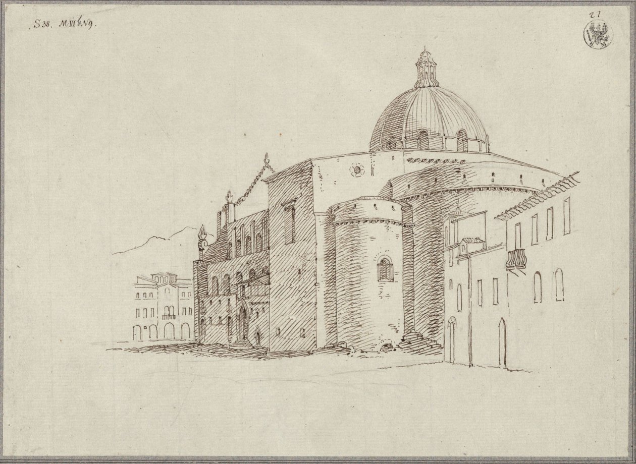Veduta del duomo di Messina da nord-est da Karl Friedrich Schinkel
