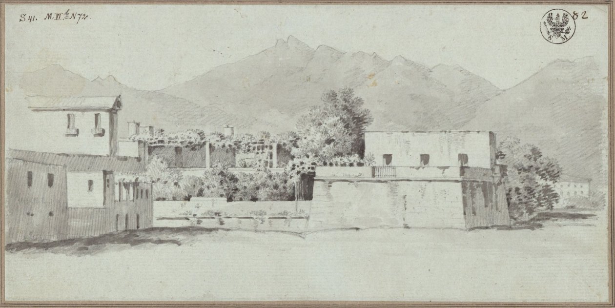 Veduta di una casa di campagna, probabilmente in Sicilia da Karl Friedrich Schinkel