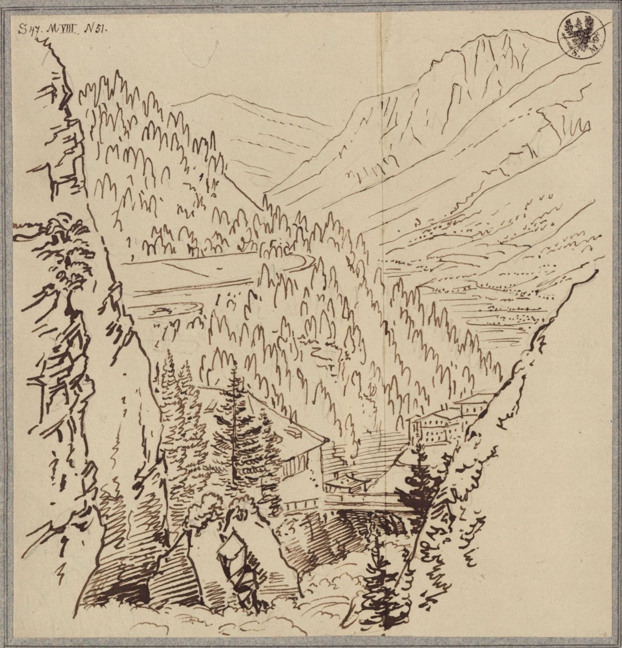 Veduta nella valle di Gastein da Karl Friedrich Schinkel