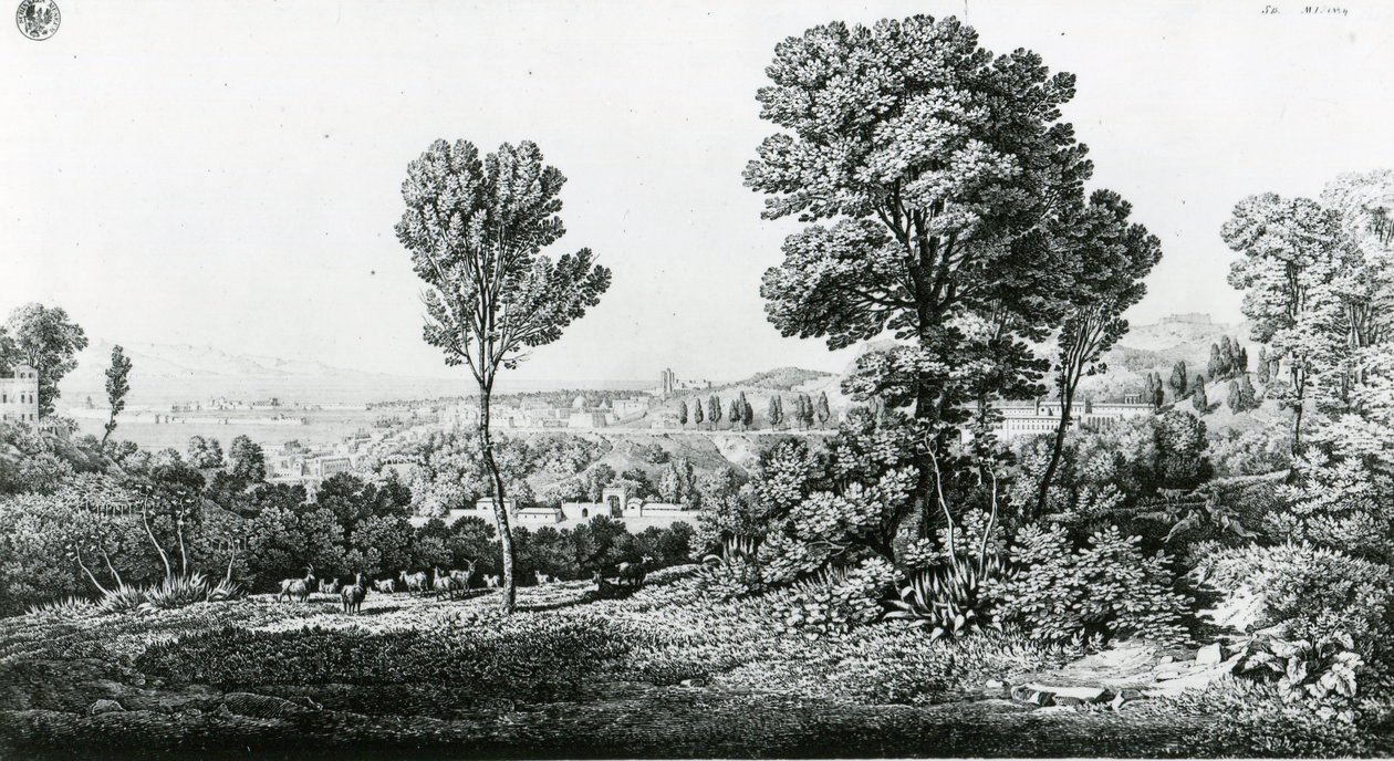 Veduta di Messina e della costa calabrese di fronte da Karl Friedrich Schinkel