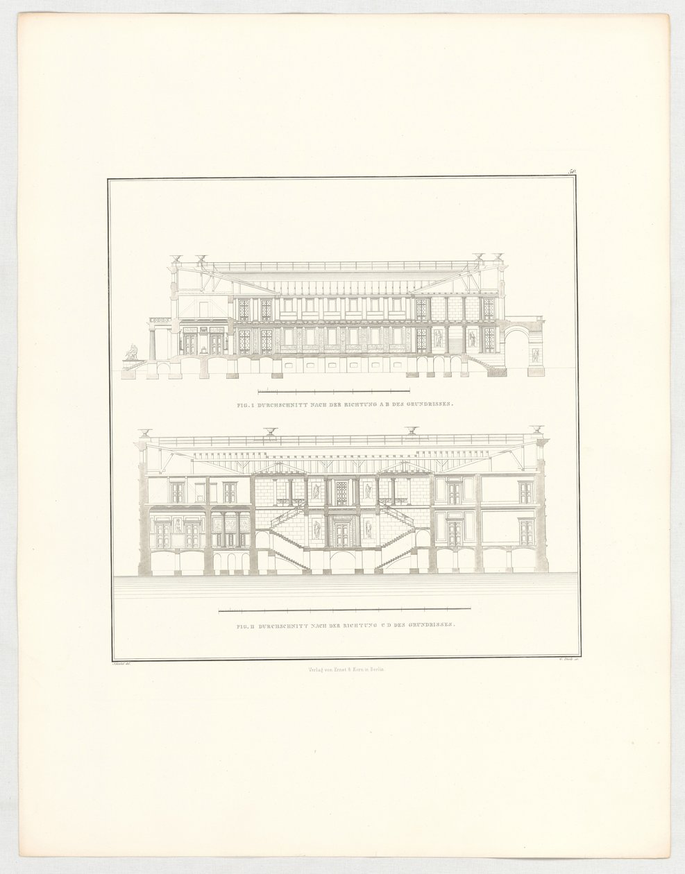 Vedute del castello di Krzescowice, foglio 50 della serie "Raccolta di progetti architettonici" da Karl Friedrich Schinkel
