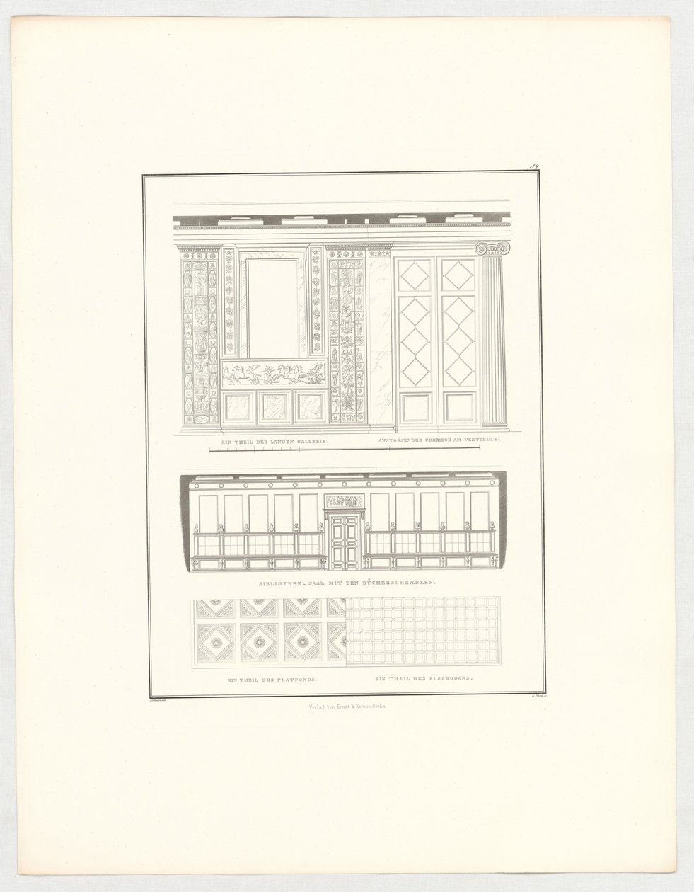 Vedute del castello di Krzescowice, foglio 52 della serie "Raccolta di progetti architettonici" da Karl Friedrich Schinkel