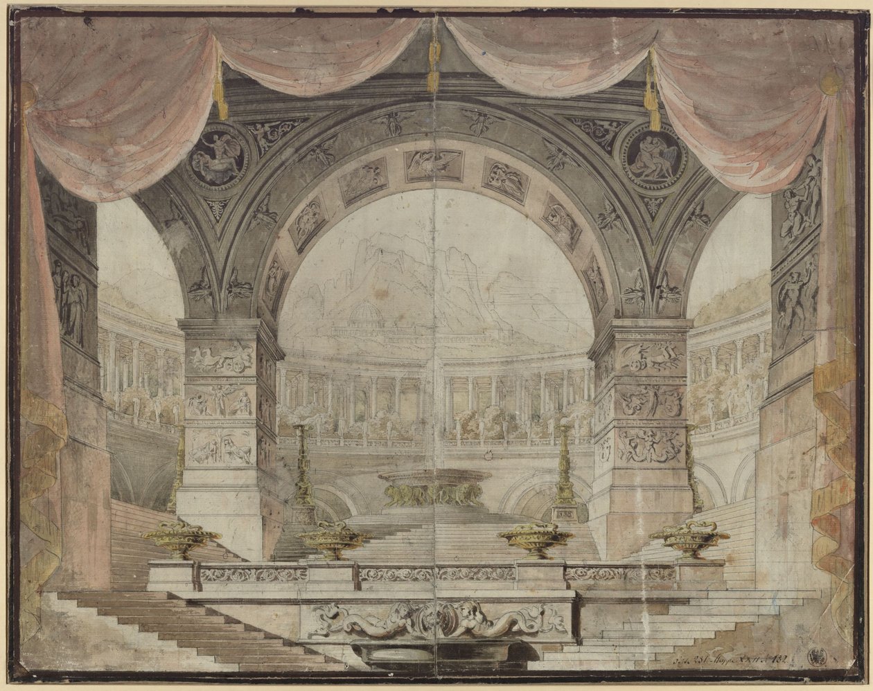 Armida. Opera di Christoph Willibald Gluck. Progetto per la 7ª decorazione. Sala di rappresentanza nel palazzo di Armida da Karl Friedrich Schinkel