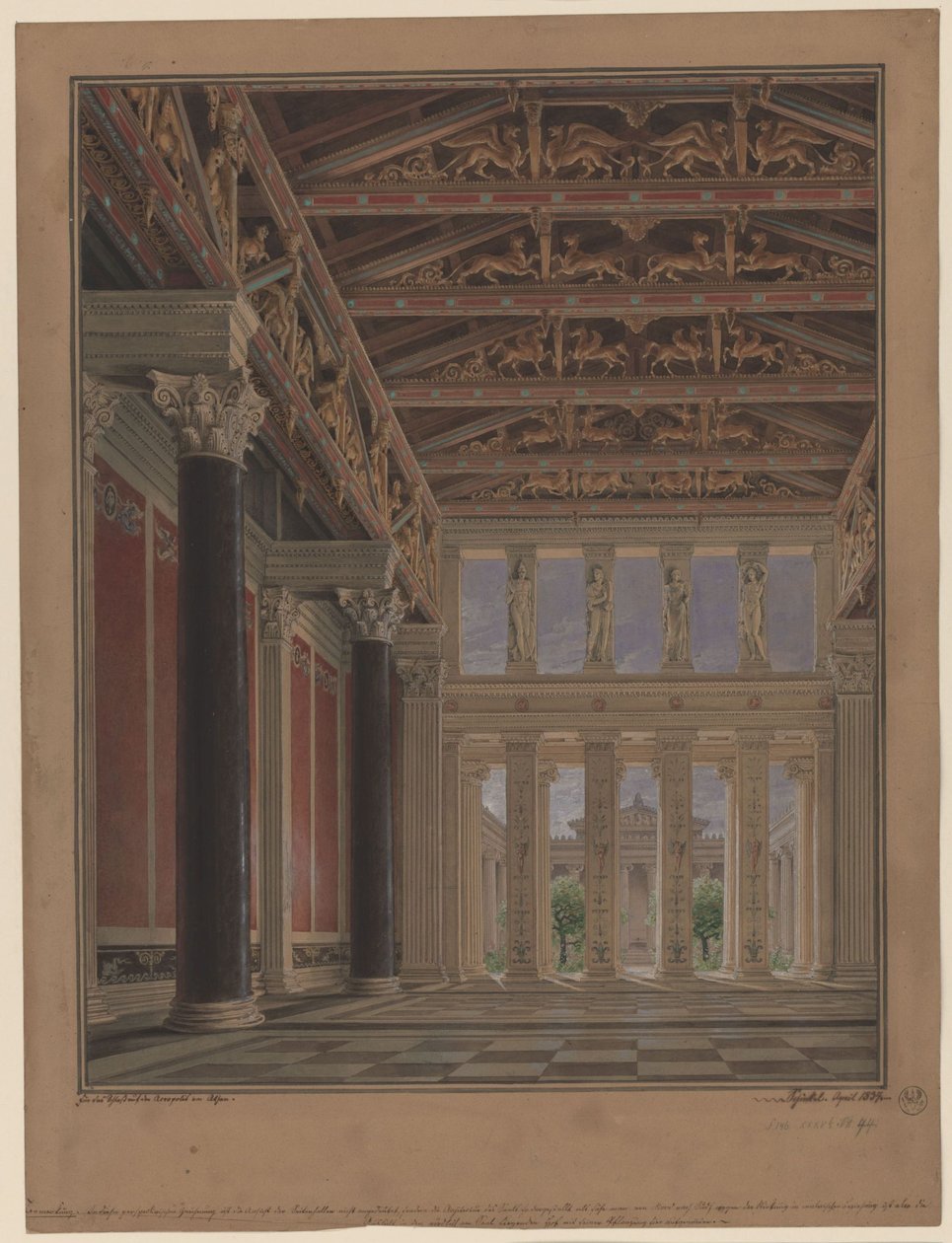 Atene, Acropoli. Palazzo del re Ottone di Grecia. Sala delle cerimonie da Karl Friedrich Schinkel
